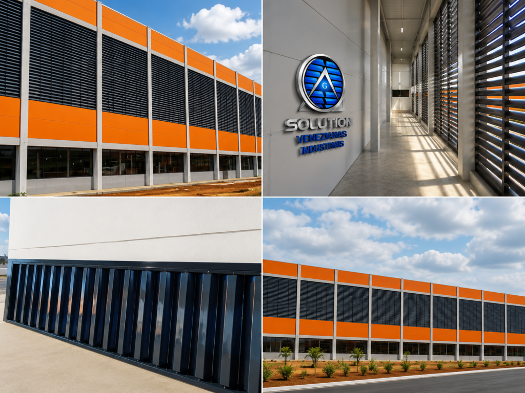 Veneziana Industrial Luz Constante instalada em galpão industrial, proporcionando iluminação natural contínua, ventilação eficiente e mais conforto no ambiente.