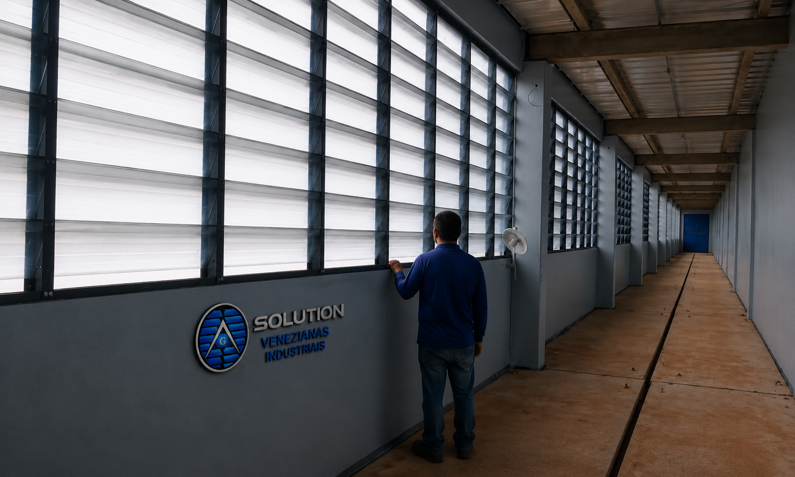 Veneziana Industrial Iluminação - Policarbonato fumê proporcionando entrada de luz natural com proteção contra brilho excessivo para ambientes industriais
