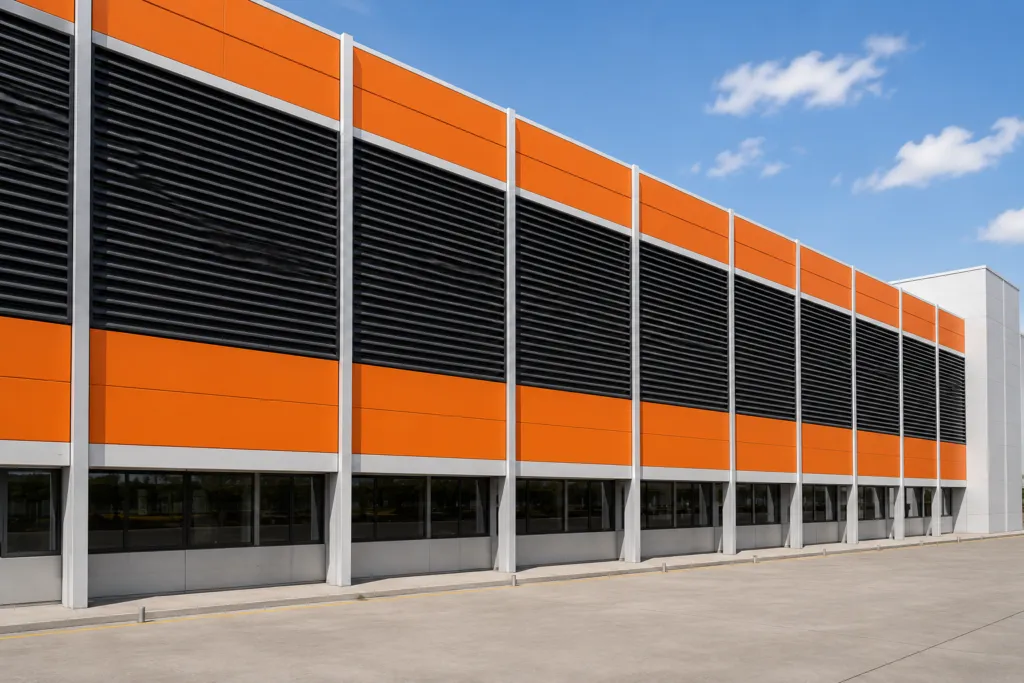 Fabricante de venezianas industriais produzindo soluções sob medida para galpões industriais, fábricas e centros logísticos, com ventilação natural, iluminação natural e alta durabilidade.