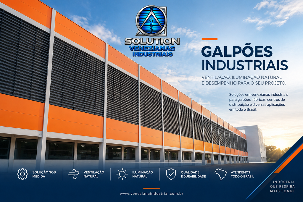 Galpão industrial com venezianas industriais