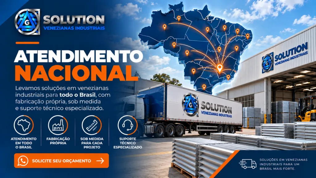 Atendimento nacional da Solution Venezianas Industriais