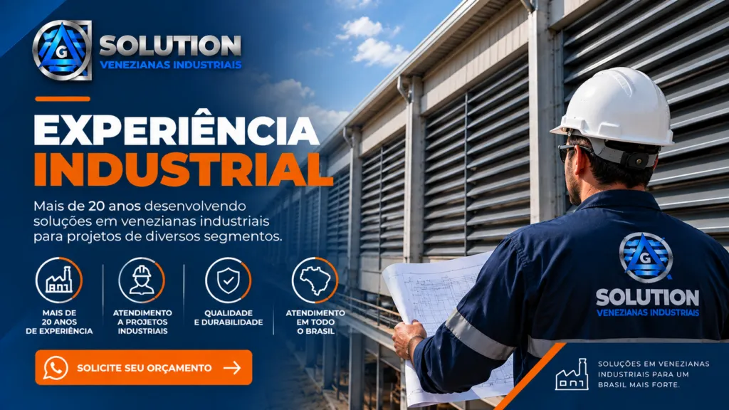 Venezianas industriais instaladas em projeto industrial da Solution